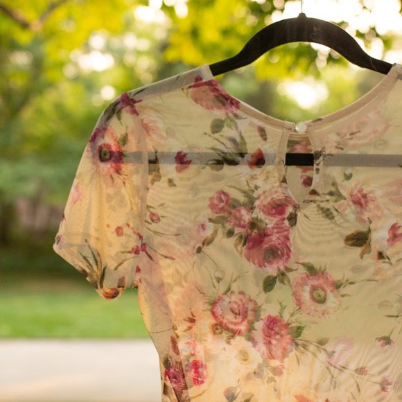 Nordstrom Brand Leith Mesh Floral Bodysuit - Picture 8 of 15